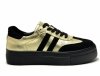 Półbuty sneakersy 40 skóra FILIPPO 6841 złote czarne skórzane 