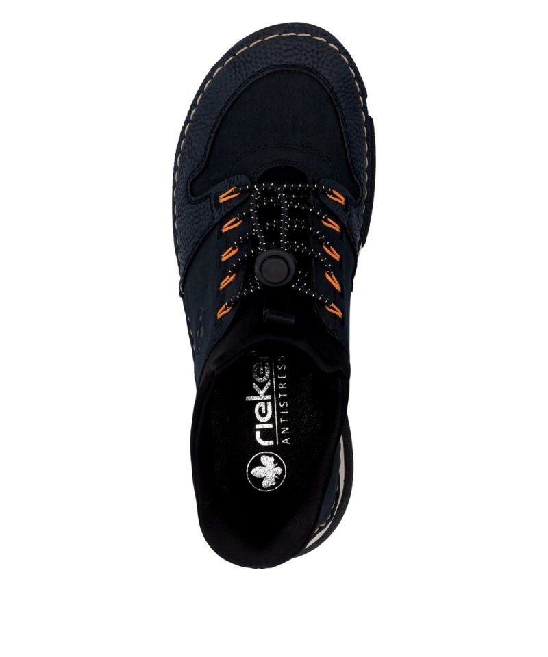 BOTKI sneakersy 37 RIEKER 45963 skóra granatowe damskie półbuty