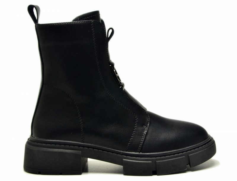 Botki 40 skóra FILIPPO 6524 czarne skórzane damskie 