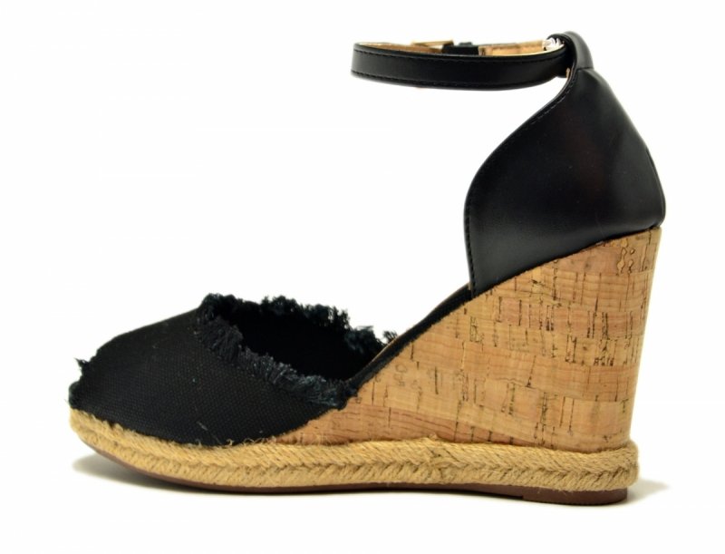 Sandały WRANGLER 40 LORETTA espadryle czarne na koturnie damskie 
