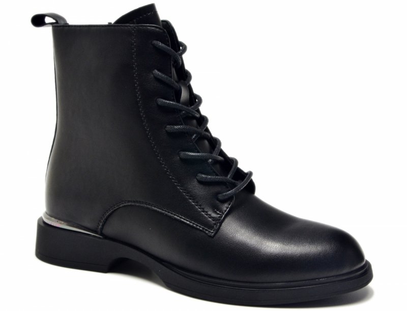 Botki 36 skóra FILIPPO 6520 czarne skórzane damskie