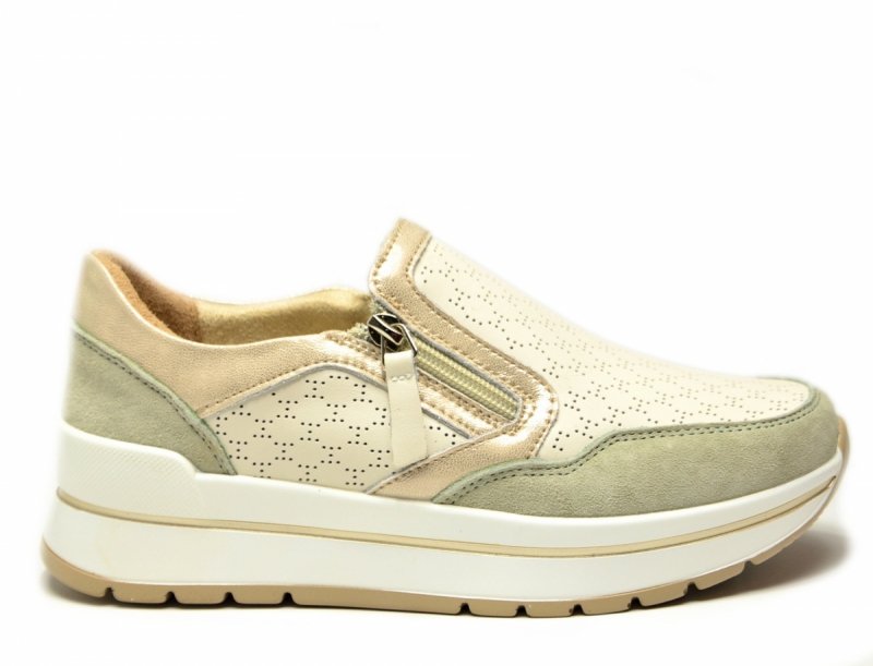 Półbuty sneakersy 38 skóra FILIPPO 6777 beżowe skórzane beż