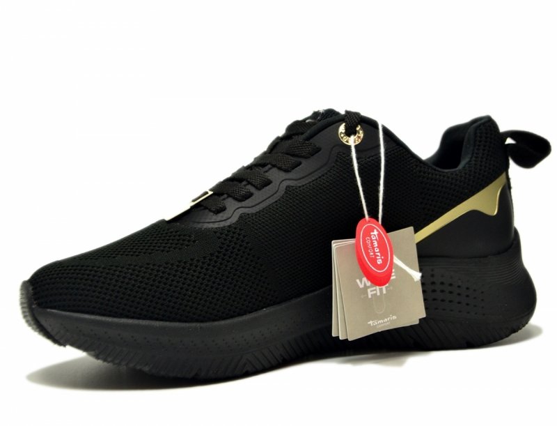 Sneakersy 41 TAMARIS 83728 półbuty sportowe czarne duo-tex