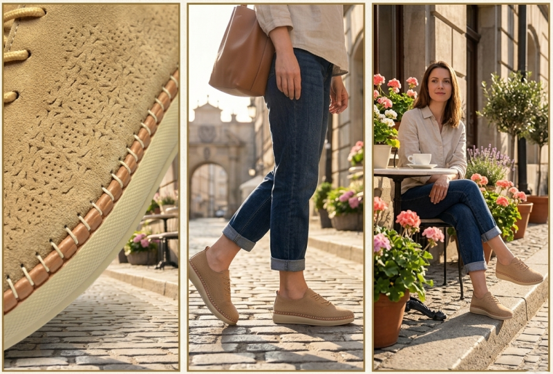 Półbuty beżowe 41 skóra FILIPPO 7674 skórzane beż 