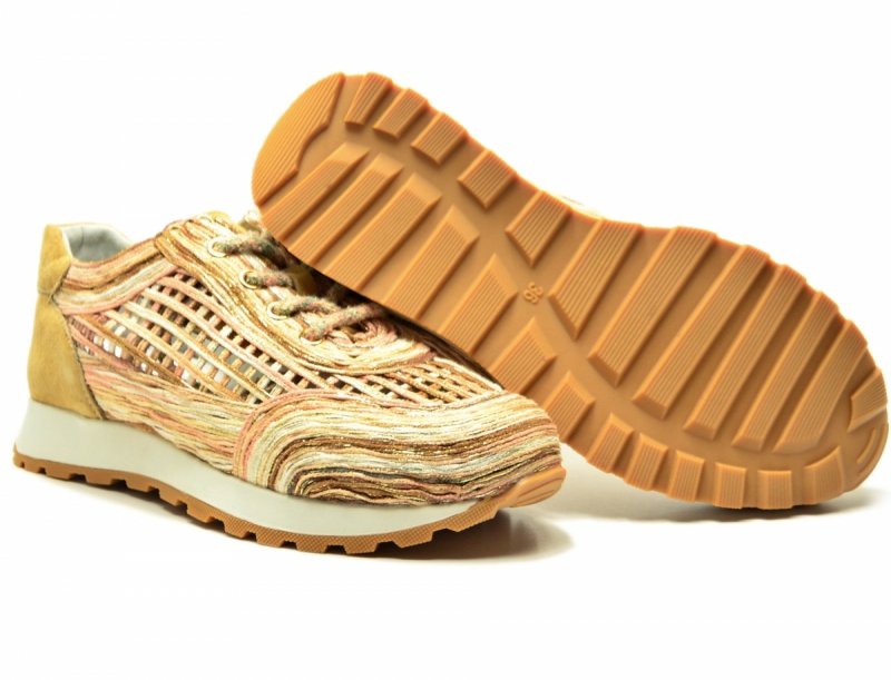 Półbuty sneakersy 36 skóra FILIPPO 7720 beżowe skórzane beż ażurowane