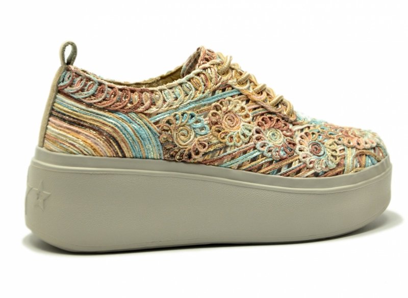 Sneakersy kolorowe 39 FILIPPO 7799 półbuty beżowe turkusowe