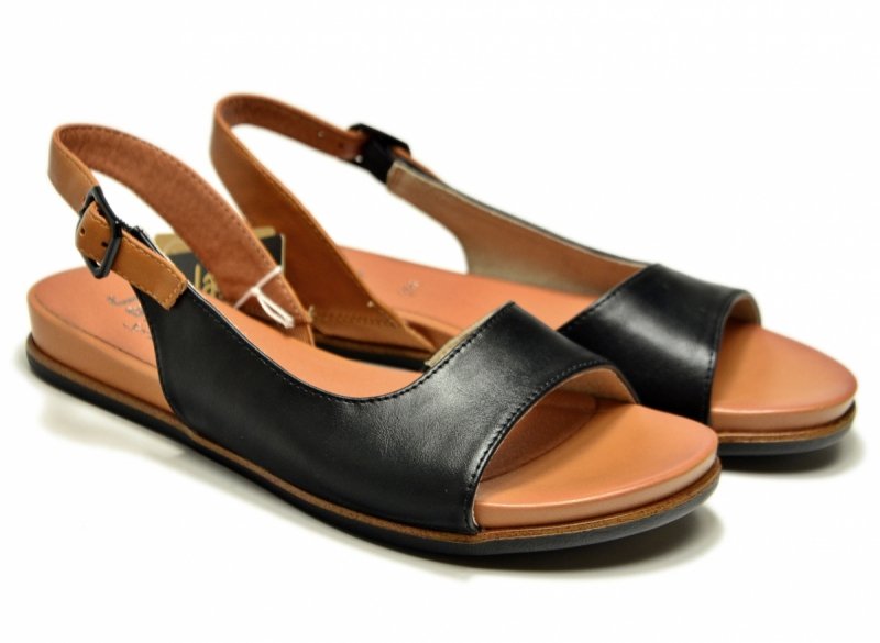 Sandały czarne 38 JANA 28160 sandałki płaskie brązowe