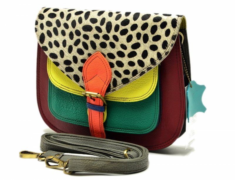 Torebka listonoszka OLIVKA skóra kolorowa skórzana 