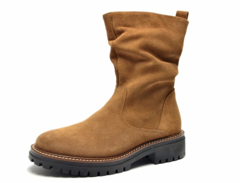 Botki 39 skóra camel zamsz skórzane 8201 HUSH PUPPIES damskie płaskie