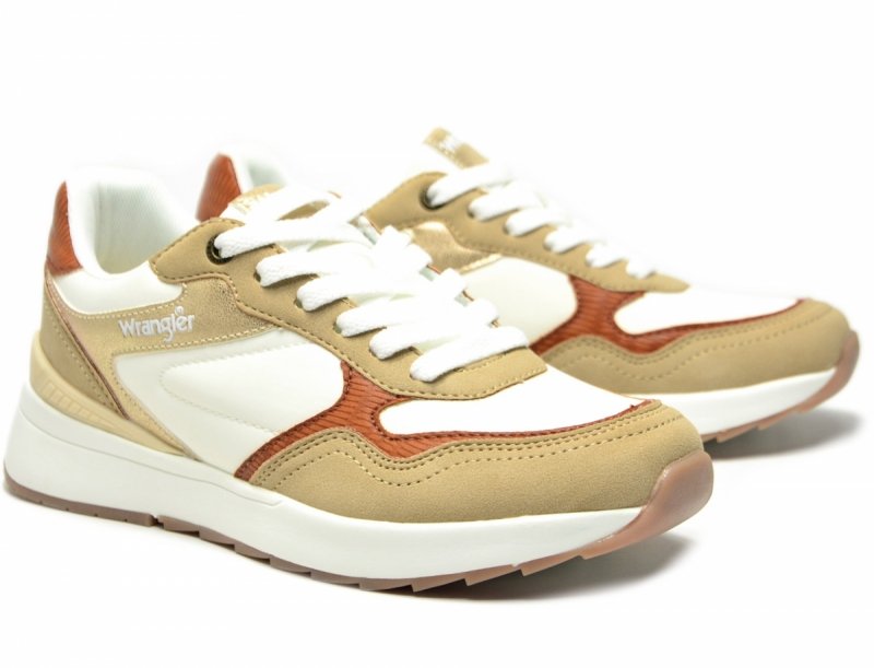 Sneakersy WRANGLER PEARL 39 półbuty sportowe damskie beżowe camel kremowe