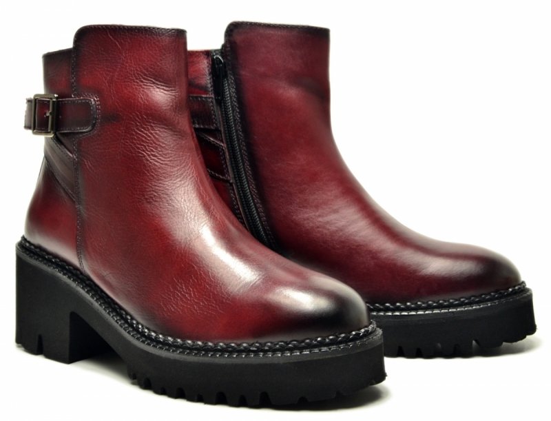 Botki 37 skóra bordowe skórzane 865 damskie JORGE OLIVEIRA