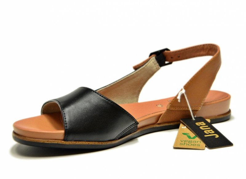 Sandały czarne 40 JANA 28160 sandałki płaskie brązowe
