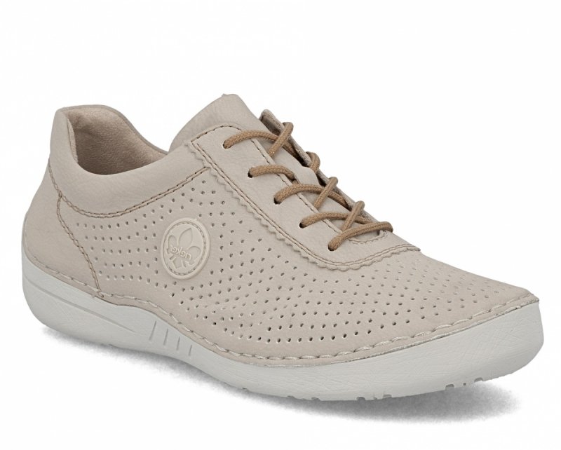 Sneakersy 41 RIEKER 52546 skóra beżowe damskie półbuty beż