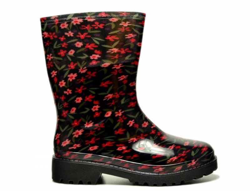 Kalosze damskie czarne kolorowe 36 lakier