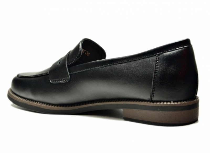 Mokasyny czarne skóra 41 półbuty VINCEZA 18131 skórzane damskie