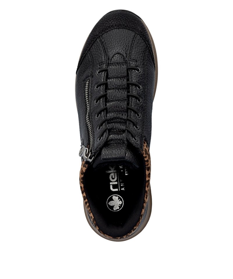 BOTKI sneakersy 36 RIEKER 1457 czarne damskie półbuty