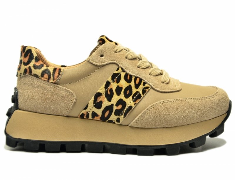 Półbuty sneakersy 38 skóra FILIPPO 7112 beżowe skórzane zamsz beż