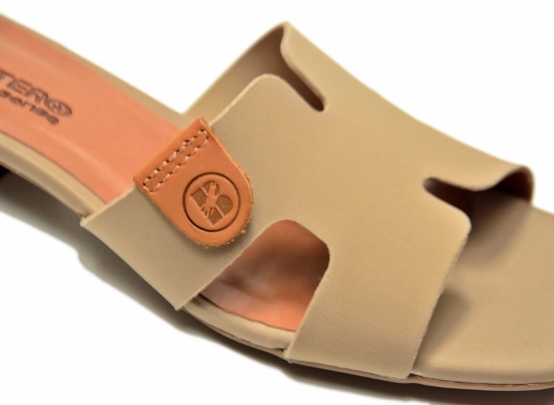 Klapki beżowe nude 39 BOTTERO lycra skóra 375803 beż