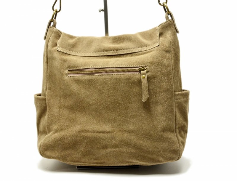 TOREBKA skóra taupe skórzana damska MIKO beż zamsz beżowa