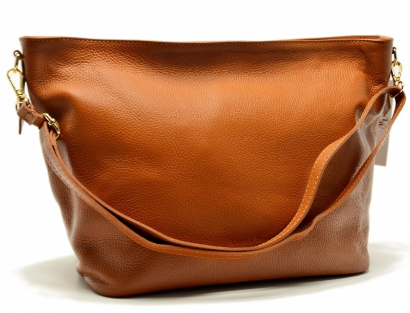 TOREBKA damska skóra camel skórzana LAURA BIAGGI 