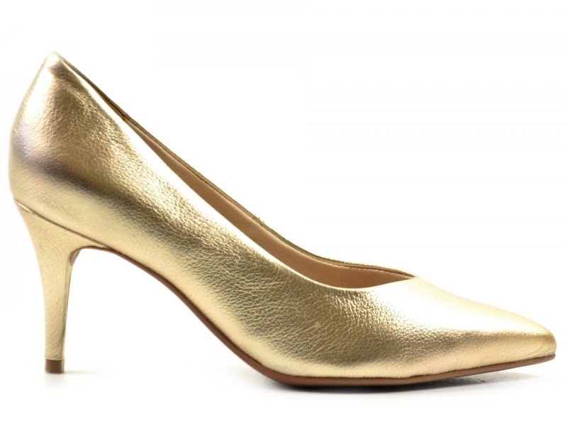 Czółenka 38 szpilki BOTTERO skóra złote skórzane 353721