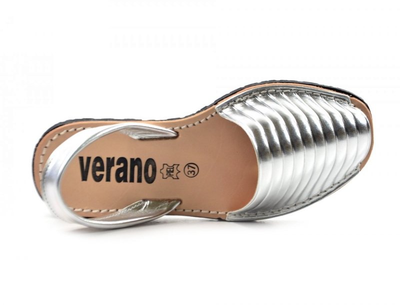 Sandały 36 skóra VERANO 459 srebrne klapki hiszpańskie