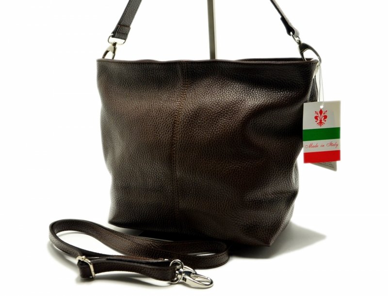 TOREBKA listonoszka MIKO skóra brązowa skórzana damska