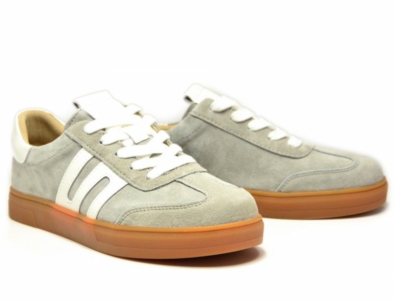 Półbuty sneakersy 39 skóra FILIPPO 6742 szare skórzane nubuk