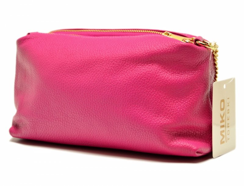 TOREBKA skóra fuksja listonoszka skórzana MIKO różowa