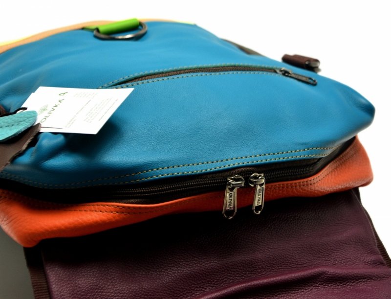 Plecak torebka OLIVKA skóra kolorowy skórzany 500014