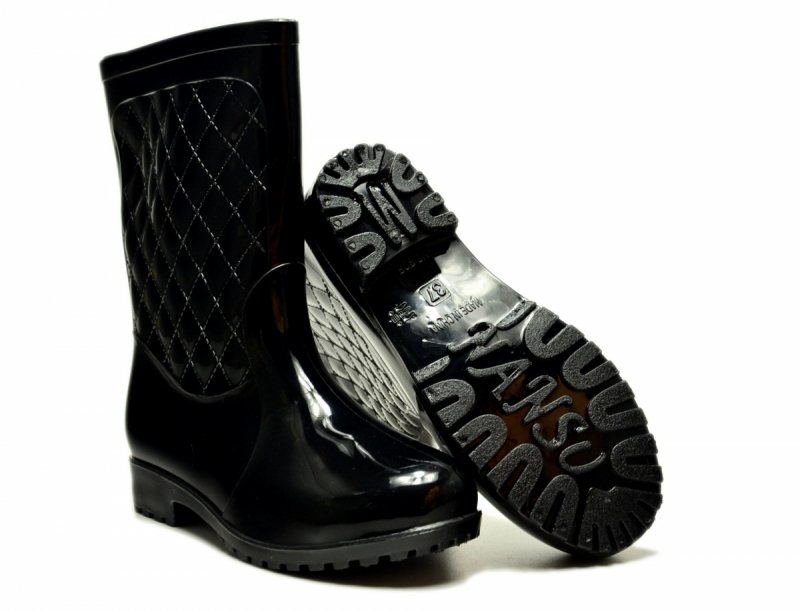Kalosze damskie czarne 37 lakier