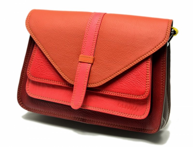 Torebka listonoszka OLIVKA skóra kolorowa skórzana 