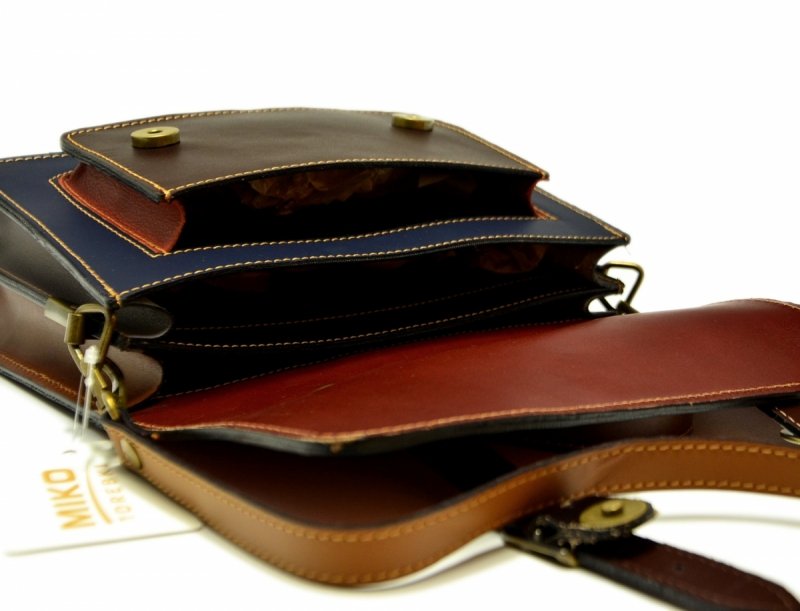 Torebka damska listonoszka skóra kolorowa MIKO skórzana 