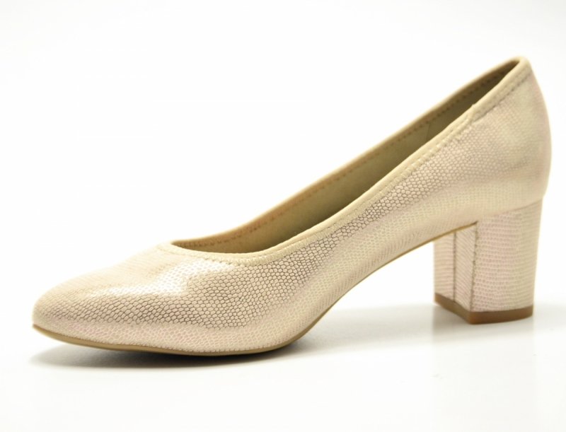 Czółenka damskie 38 JANA 22461 złote beżowe 