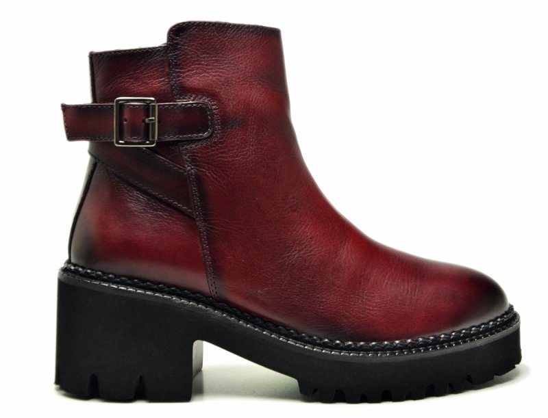 Botki 37 skóra bordowe skórzane 865 damskie JORGE OLIVEIRA