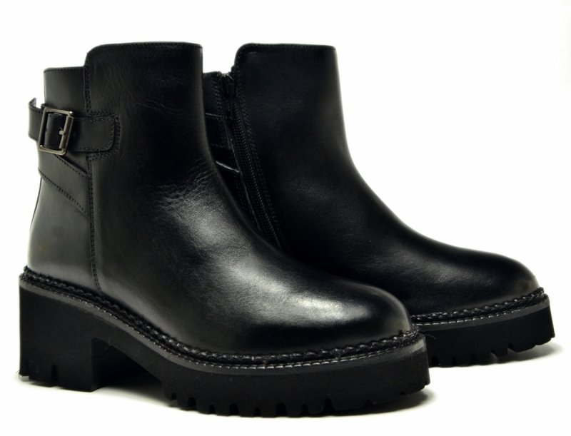 Botki 40 skóra czarne skórzane 865 damskie JORGE OLIVEIRA