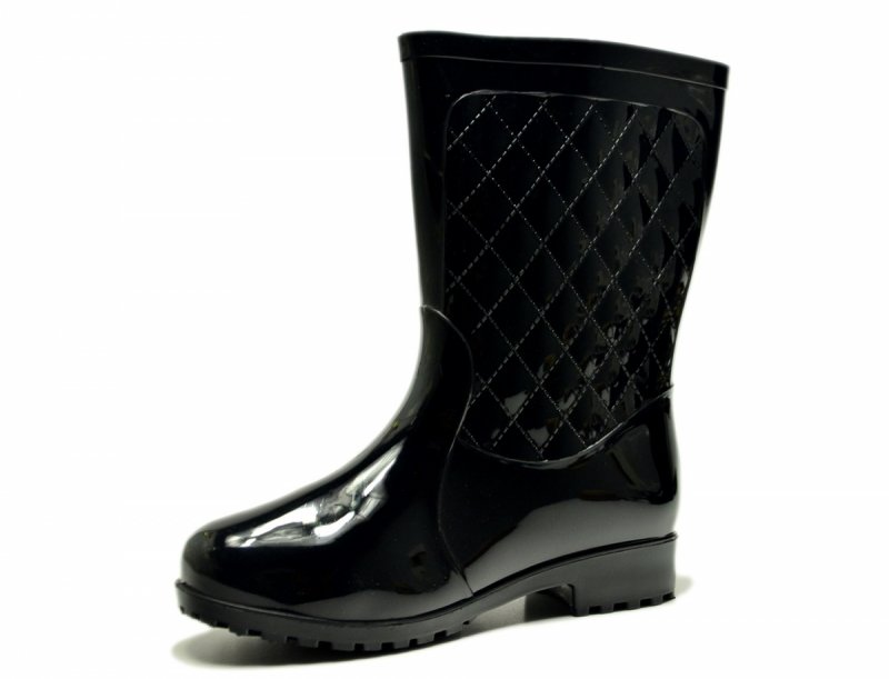 Kalosze damskie czarne 40 lakier