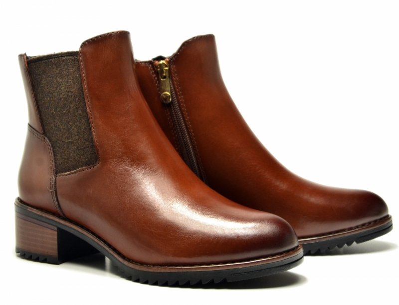 Botki 37 MARCO TOZZI skóra 25376 brązowe skórzane brąz