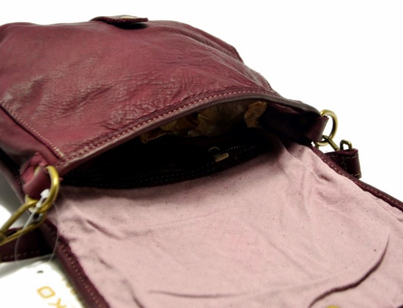 TOREBKA listonoszka MIKO skóra bordowa vintage plecionka skórzana damska bodo