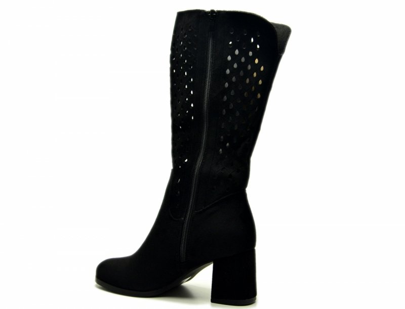 Kozaki 41 Daszyński czarne ażurowane 156 na obcasie