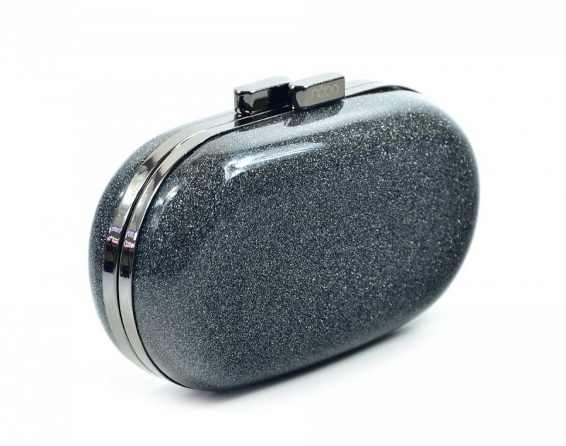 TOREBKA damska NOBO BAG 2200 czarna brokatowa wizytowa kopertówka