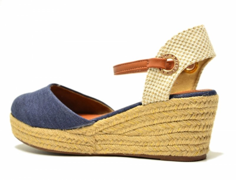 Sandały WRANGLER 38 BELA espadrylegranatowe na koturnie damskie beżowe