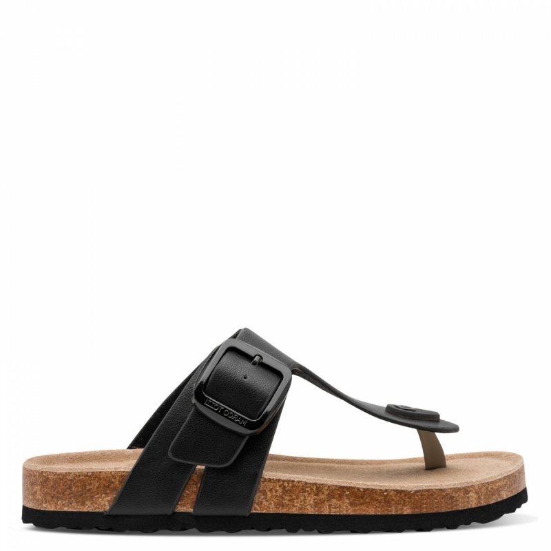 Klapki japonki czarne 40 MARCO TOZZI 27120 płaskie