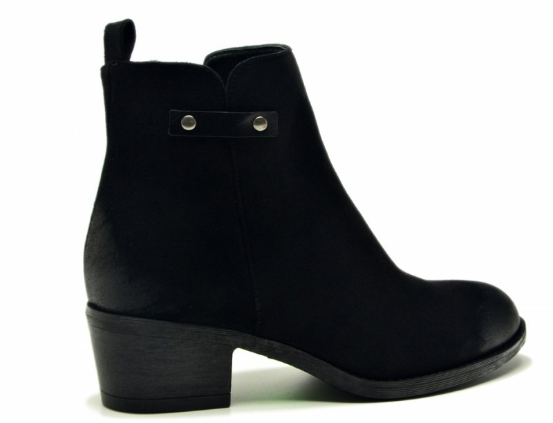 Botki 41 POTOCKI 12752 zamsz czarne damskie 