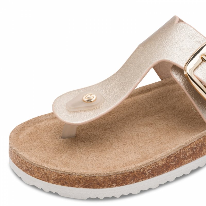 Klapki japonki złote 38 MARCO TOZZI 27120 płaskie