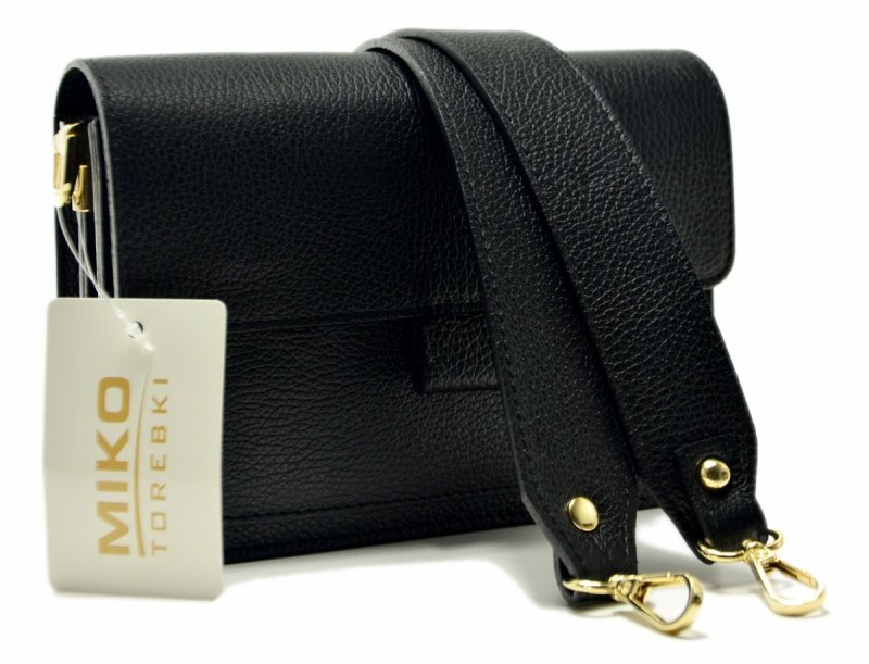 TOREBKA listonoszka skóra czarna skórzana MIKO damska 