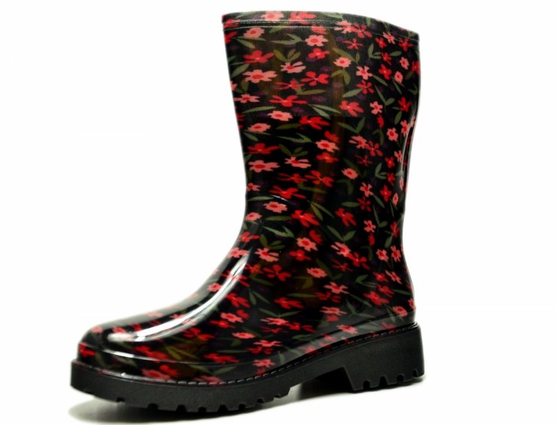 Kalosze damskie 37 czarne kolorowe lakier
