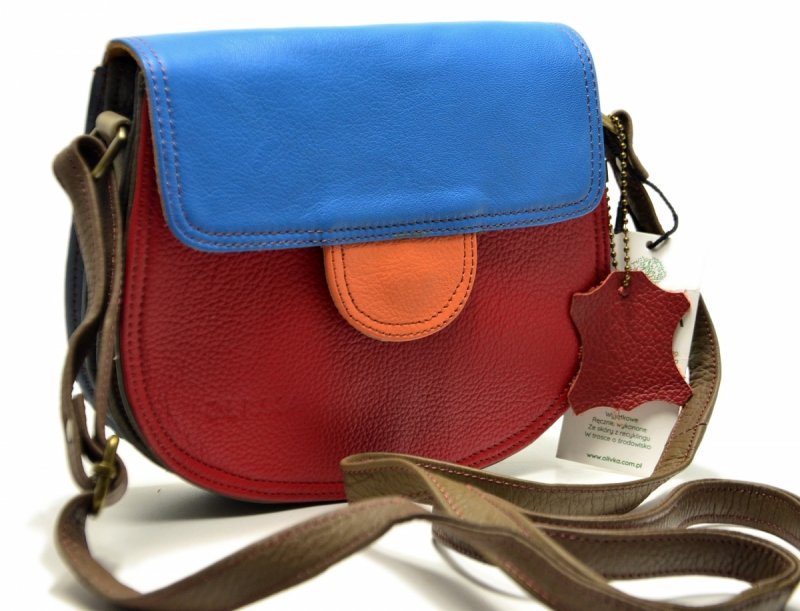 Torebka listonoszka OLIVKA skóra kolorowa skórzana 
