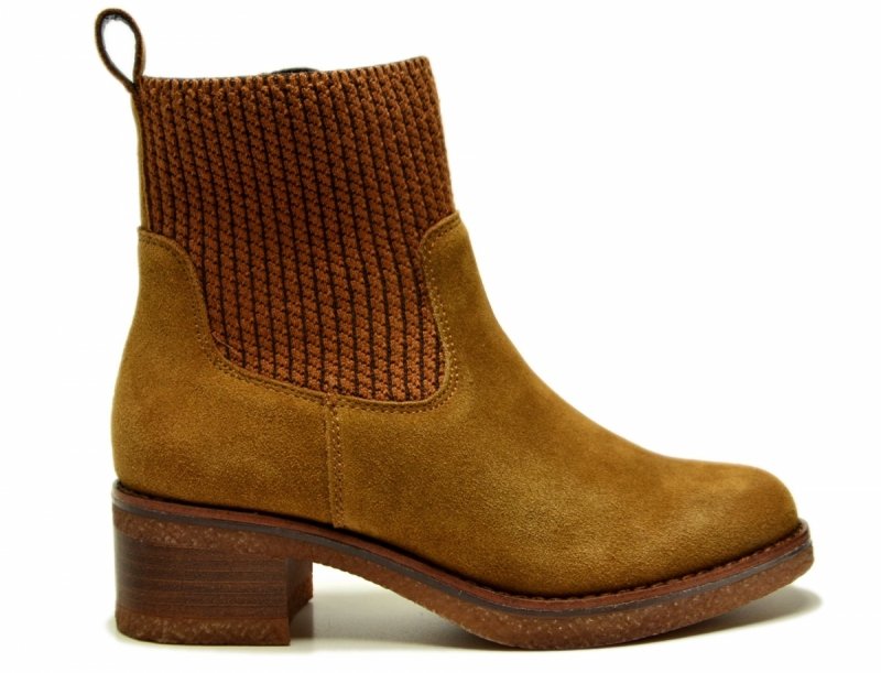 Botki 39 camel 25356 MARCO TOZZI skóra zamsz skórzane brąz damskie 