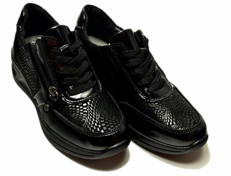 Półbuty sneakersy 37 skóra FILIPPO 6352 czarne skórzane 